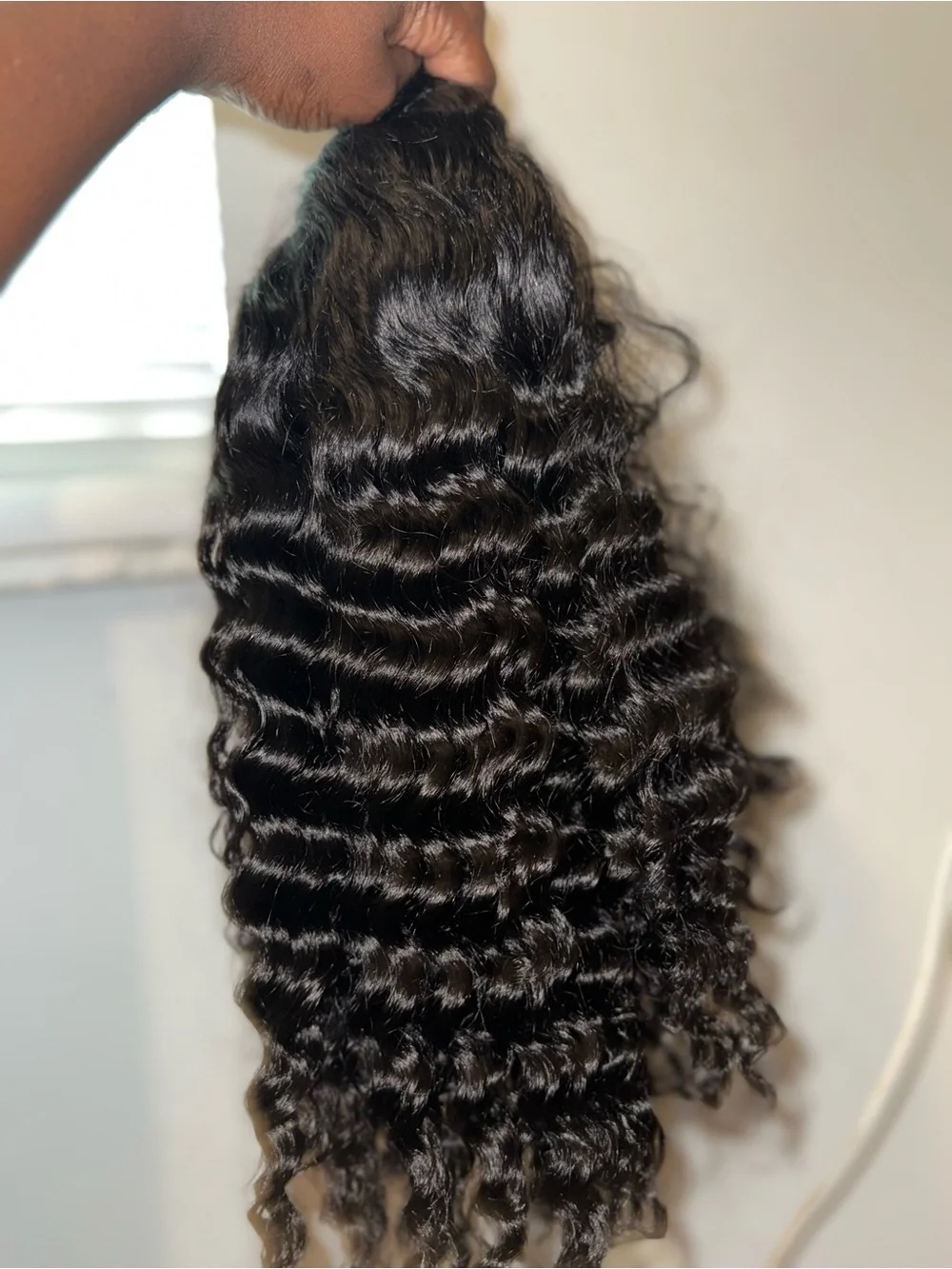 Black Deep Wave Human Hair Wig - Unbranded